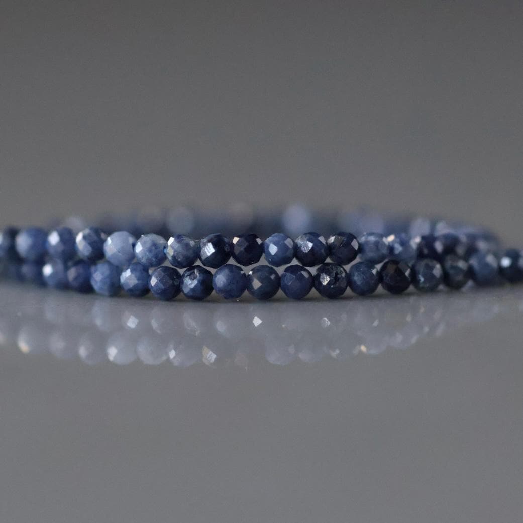 2mm Natural Sapphire Beads - Tiny Faceted Round Natural Gemstone 15" Strand