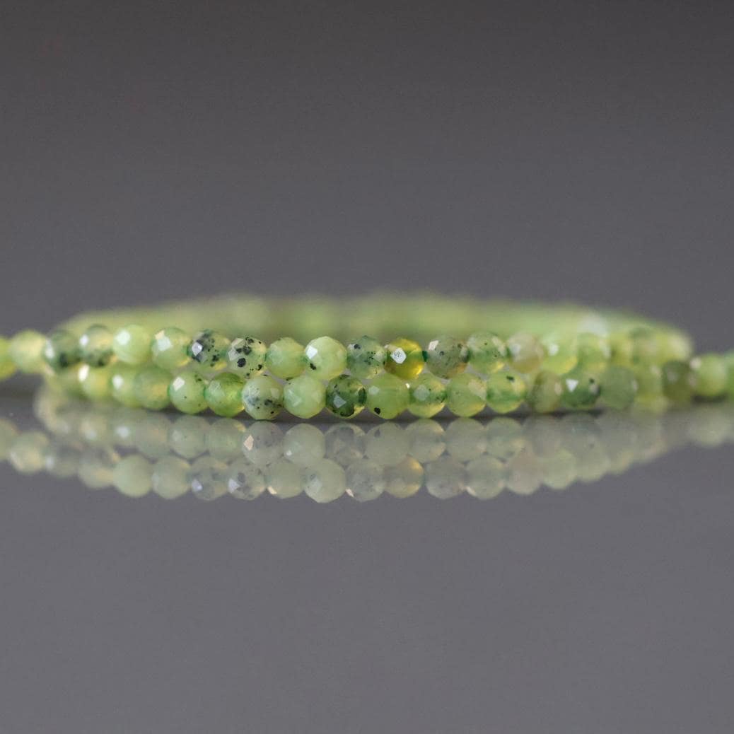 2mm Nephrite Jade Beads - Tiny Round Faceted Natural Gemstone 15" Strand