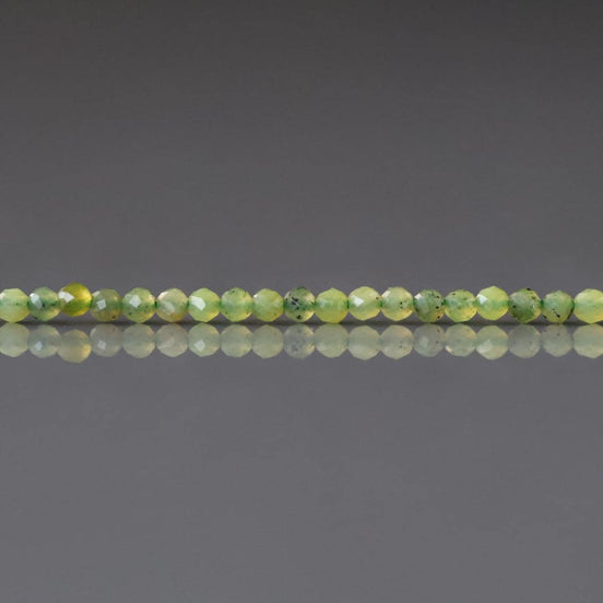 2mm Nephrite Jade Beads - Tiny Round Faceted Natural Gemstone 15" Strand