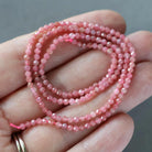 2mm Norwegian Thulite Beads - Tiny Faceted Round Natural Gemstone 15" Strand