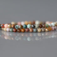 2mm Ocean Jasper Beads – Tiny Faceted Round Natural Gemstone 15