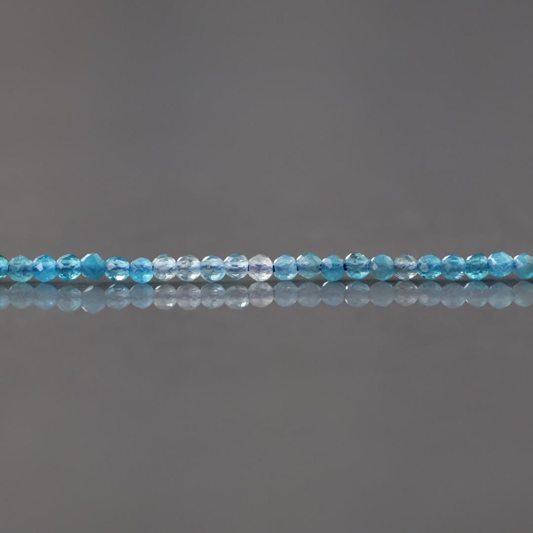 2mm Ombre Blue Apatite Faceted Beads 15" Genuine Gemstone Beads for Jewelry Making Beading Craft Gift Beads Tiny 2mm Seed Beads
