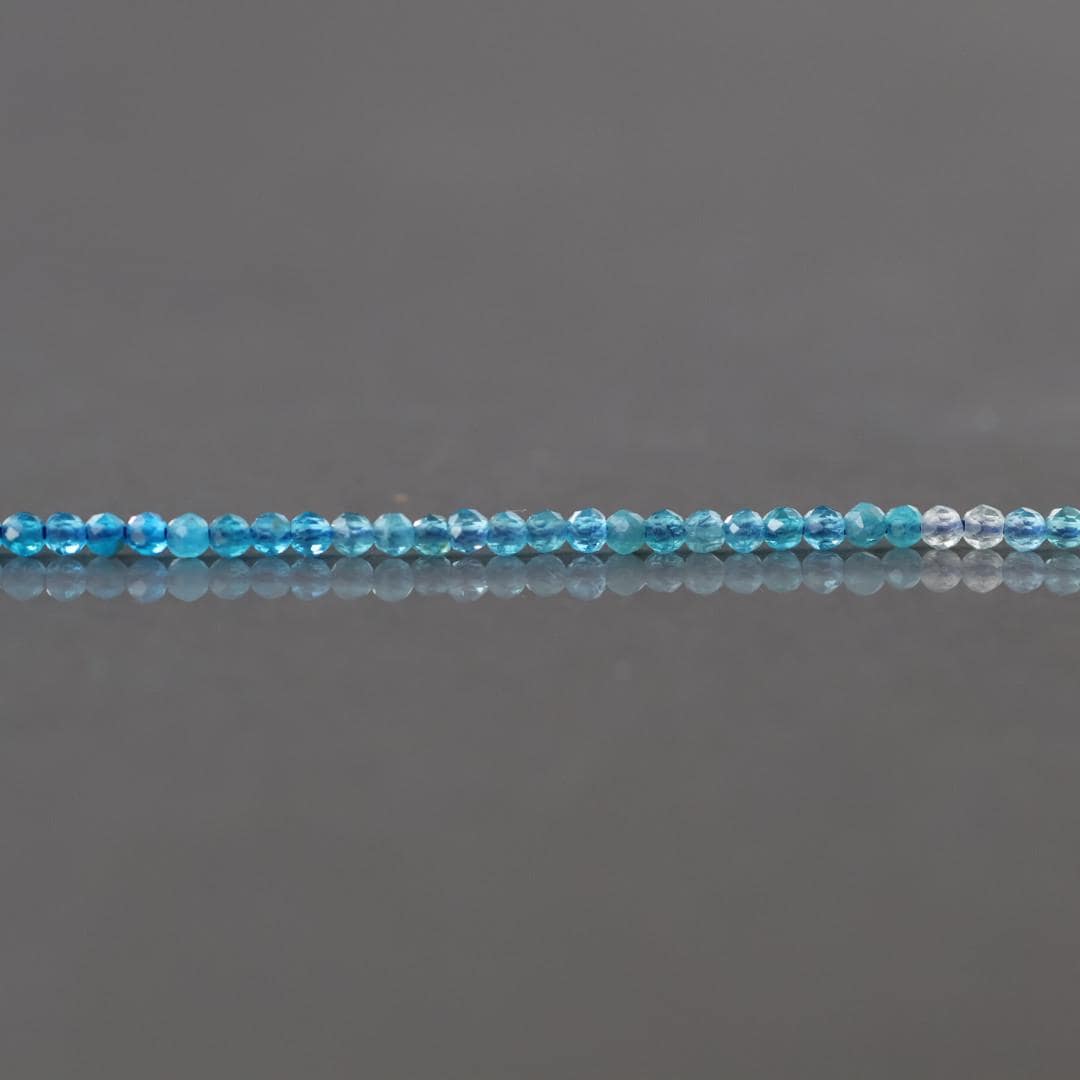 2mm Ombre Blue Apatite Faceted Beads 15" Genuine Gemstone Beads for Jewelry Making Beading Craft Gift Beads Tiny 2mm Seed Beads