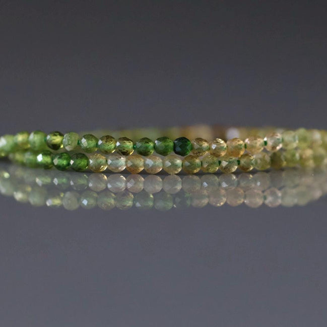 2mm Ombre Green Yellow Tourmaline Micro Faceted Beads 15" Sparkly Gemstone Beads for Jewelry Making Beading Gift Crafter October Birthstone