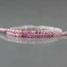 2mm Ombre Pink Tourmaline Beads – Tiny Faceted Round Natural Gemstone 15" Strand