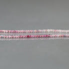 2mm Ombre Pink Tourmaline Beads – Tiny Faceted Round Natural Gemstone 15" Strand