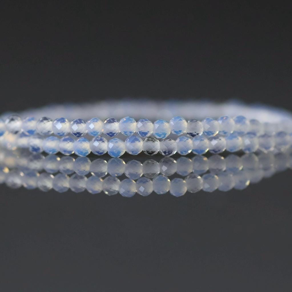 2mm Opalite Beads - Tiny Faceted Round Natural Gemstone 15" Strand