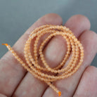 2mm Orange Aventurine Beads ‚Äì Tiny Smooth Round Natural Gemstone 15" Strand