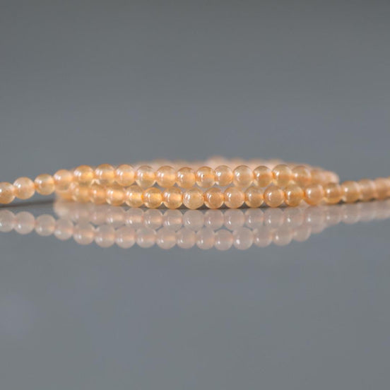 2mm Orange Aventurine Beads ‚Äì Tiny Smooth Round Natural Gemstone 15" Strand