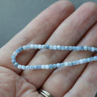 2mm Oregon Owyhee Blue Opal Cube Beads - Tiny Faceted Cube Natural Gemstone 4" Strand