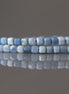2mm Oregon Owyhee Blue Opal Cube Beads - Tiny Faceted Cube Natural Gemstone 4" Strand
