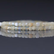 2mm Pastel Yellow Opal Beads Cube 15