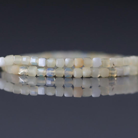 2mm Pastel Yellow Opal Beads Cube 15" Opal Genuine Gemstone Beads Natural Opal for Jewelry Making Beading Crafter Gift October birthstone