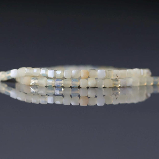 2mm Pastel Yellow Opal Beads Cube 15" Opal Genuine Gemstone Beads Natural Opal for Jewelry Making Beading Crafter Gift October birthstone