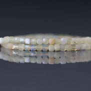 2mm Pastel Yellow Opal Beads - Tiny Cube Natural Gemstone 15