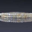 2mm Pastel Yellow Opal Beads - Tiny Cube Natural Gemstone 15" Strand