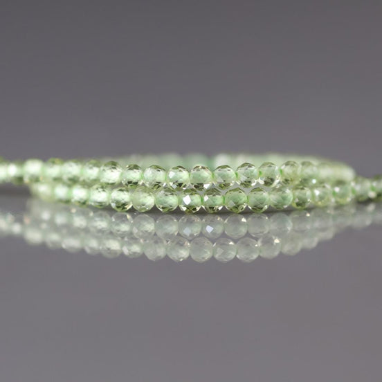 2mm Peridot Faceted Beads Strand 15" Transparent Green Gemstone Beads for Jewelry Making Beading Craft Gift August Birthstone Beads
