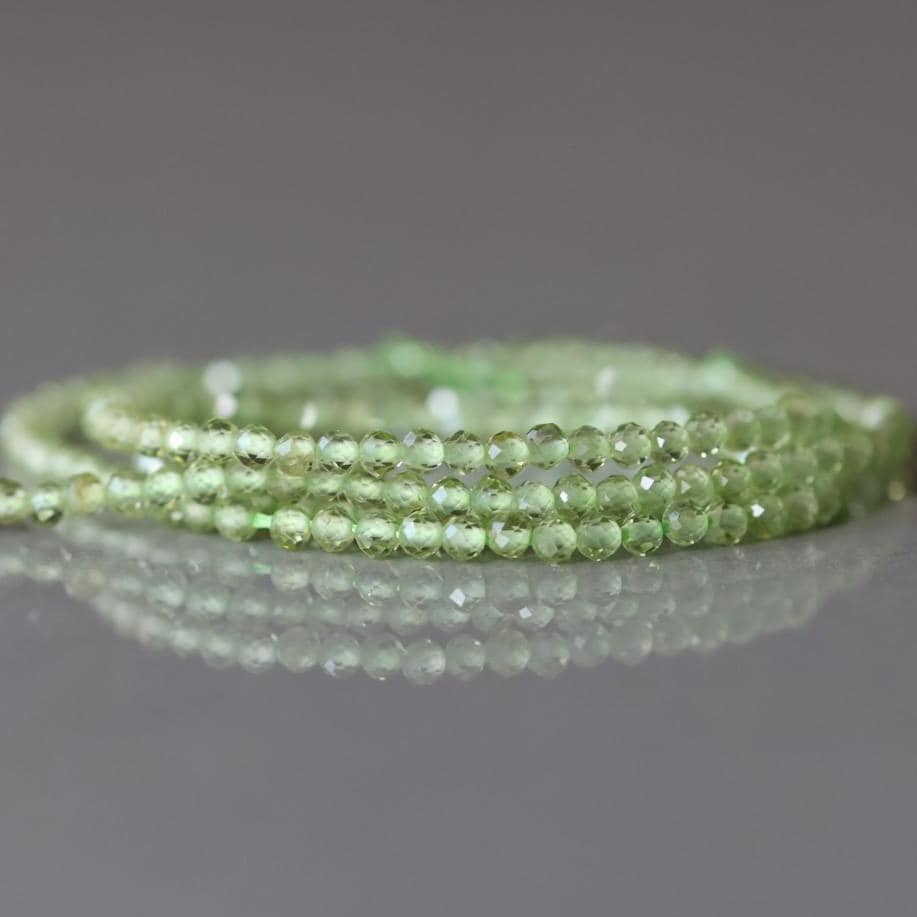2mm Peridot Beads – Tiny Faceted Round Natural Gemstone 15" Strand