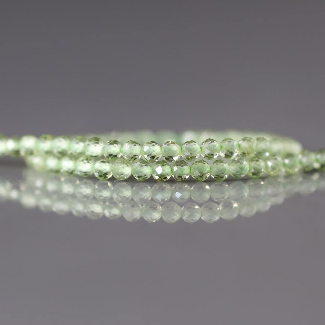 2mm Peridot Beads – Tiny Faceted Round Natural Gemstone 15" Strand