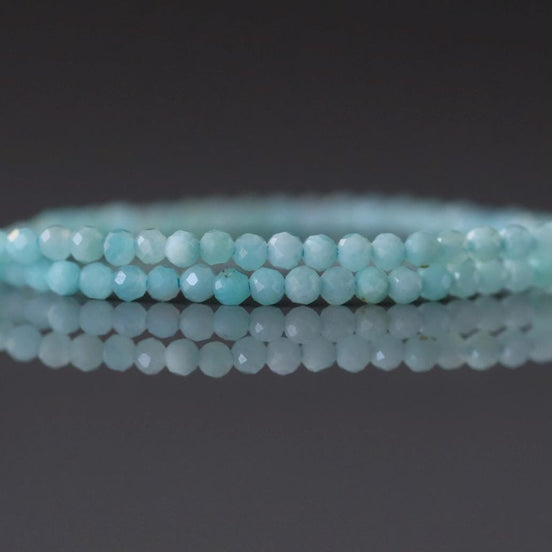 2mm Peruvian Amazonite Faceted Beads 15" Pastel Blue amazonite Genuine Gemstone Beads for Jewelry Making Beading Craft Gift Beads