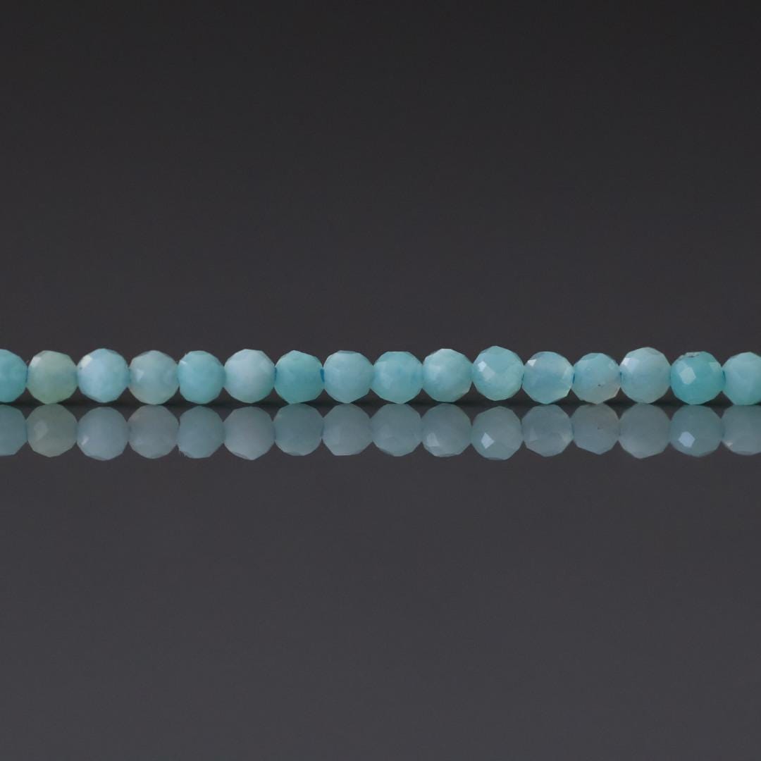2mm Peruvian Amazonite Faceted Beads 15" Pastel Blue amazonite Genuine Gemstone Beads for Jewelry Making Beading Craft Gift Beads