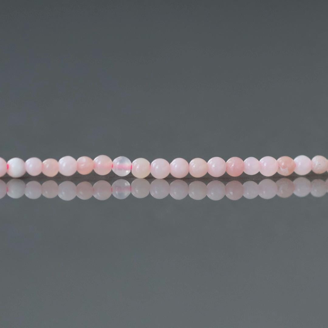 2mm Peruvian Pink Opal Beads Smooth 15" Pink Opal Genuine Gemstone Beads Natural Opal for Jewelry Making Beading Craft Gift Beads