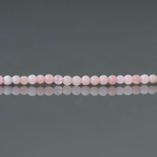 2mm Peruvian Pink Opal Beads ‚Äì Tiny Smooth Round Natural Gemstone 15" Strand