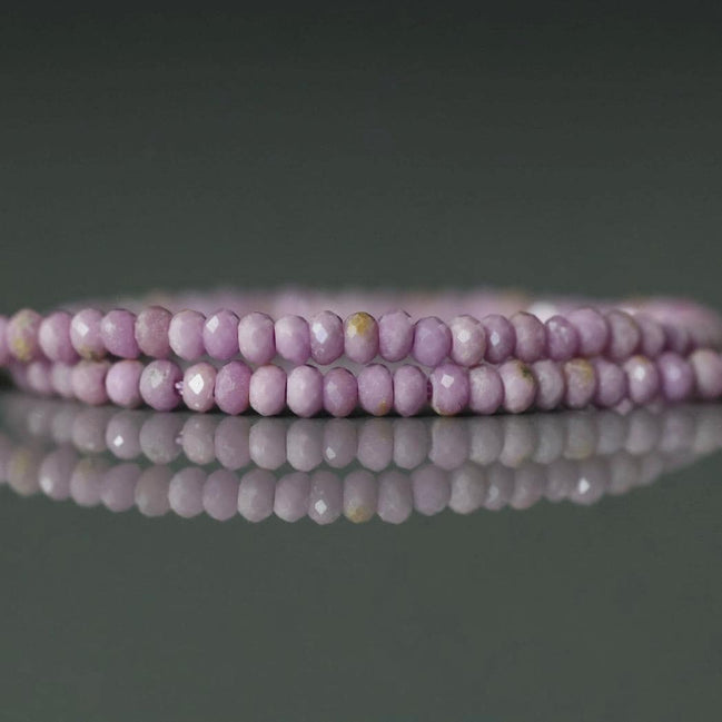 2mm Phosphosiderite Beads - Tiny Faceted Rondelle Natural Gemstone 7" Strand