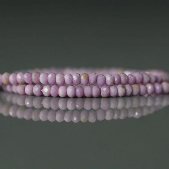 2mm Phosphosiderite Beads - Tiny Faceted Rondelle Natural Gemstone 7" Strand