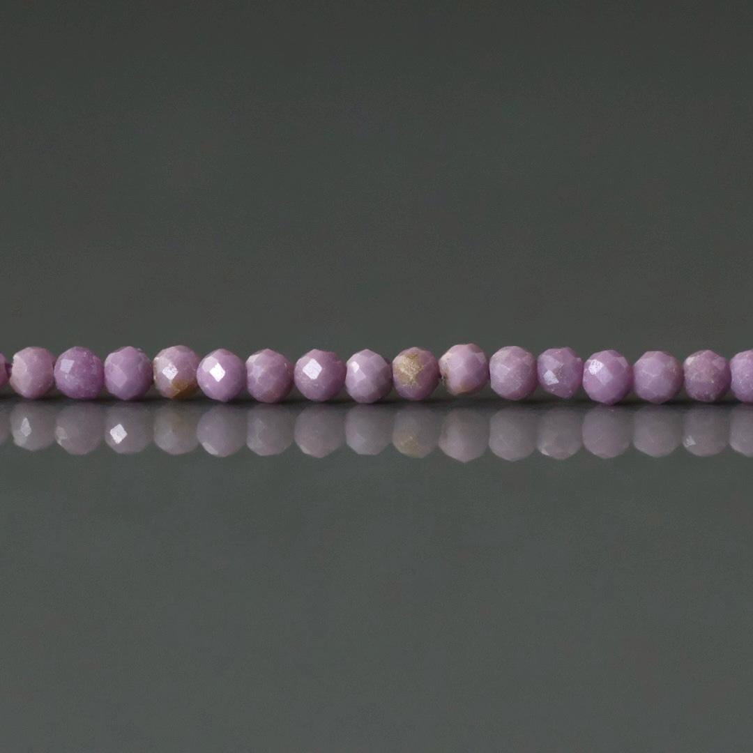 2mm Phosphosiderite Beads - Tiny Faceted Rondelle Natural Gemstone 7" Strand