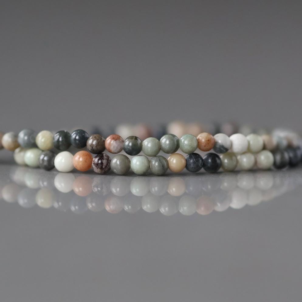 2mm Picasso Jasper Beads ‚Äì Tiny Smooth Round Natural Gemstone 15" Strand