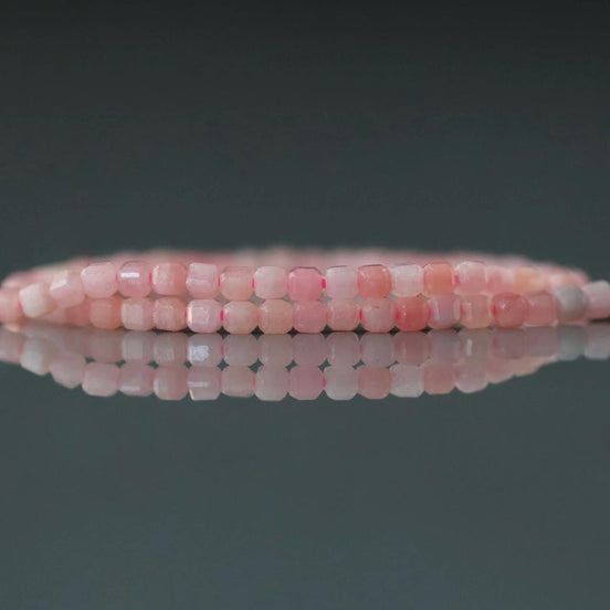 2mm Pink Angelite Micro Faceted Cube Beads Genuine Rare Pink Anhydrite Beads 15"Gemstone Beads Beading Crafter Gift DIY Jewelry Making Seed