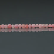 2mm Pink Angelite Cube Beads - Tiny Faceted Cube Natural Gemstone 15