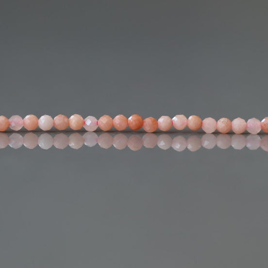 2mm Pink Aventurine Beads Micro Faceted Beads 15" Peach Natural Aventurine Gemstone Beads Beading Crafter Gift DIY jewelry