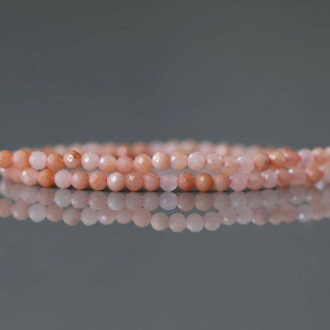 2mm Pink Aventurine Beads Micro Faceted Beads 15" Peach Natural Aventurine Gemstone Beads Beading Crafter Gift DIY jewelry