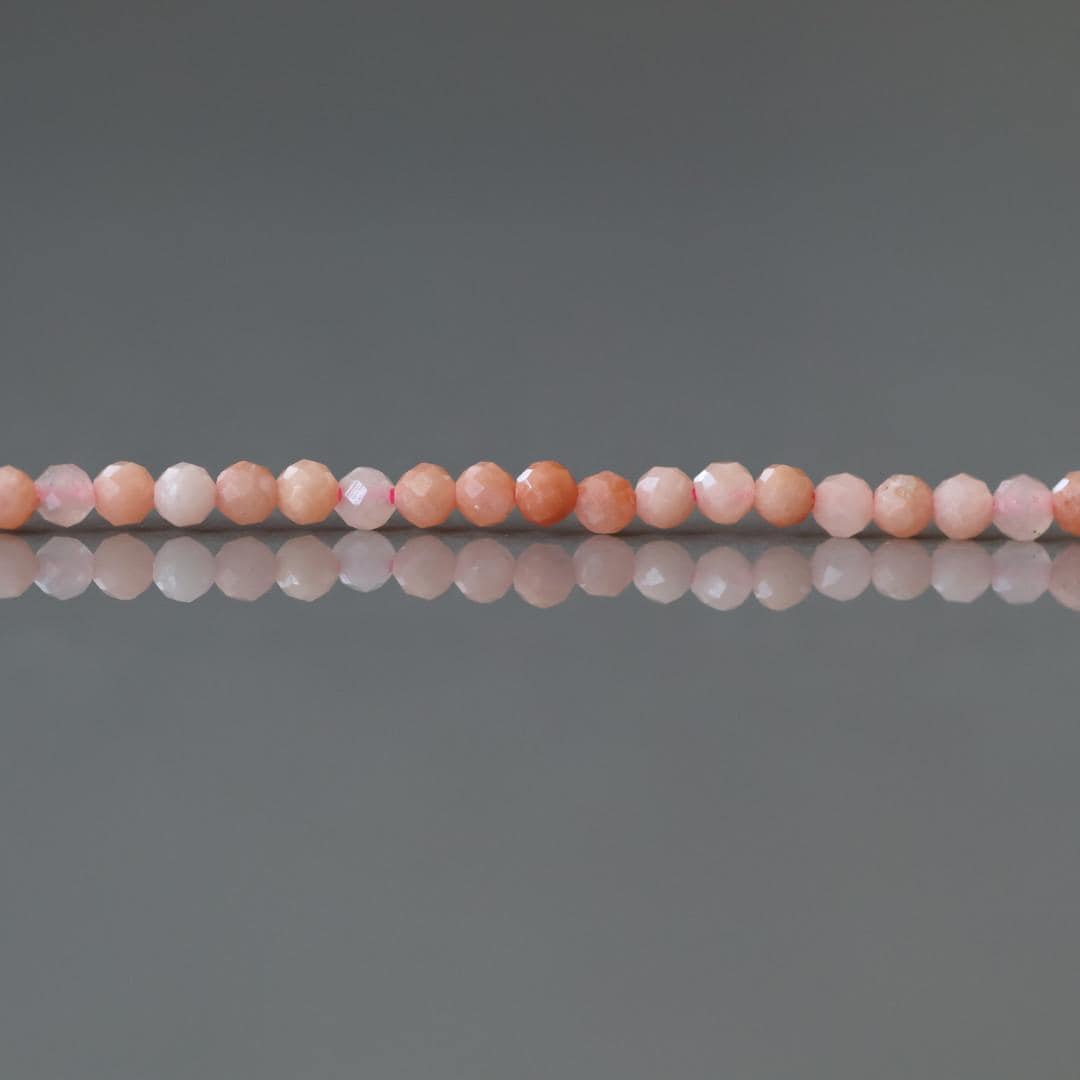 2mm Pink Aventurine Beads ‚Äì Tiny Faceted Round Natural Gemstone 15" Strand