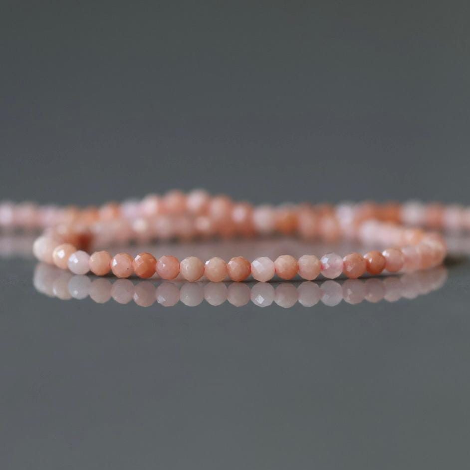 2mm Pink Aventurine Beads ‚Äì Tiny Faceted Round Natural Gemstone 15" Strand