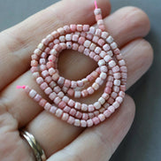 2mm Pink Jasper Cube Beads Genuine Small Pink Jasper Beads 15