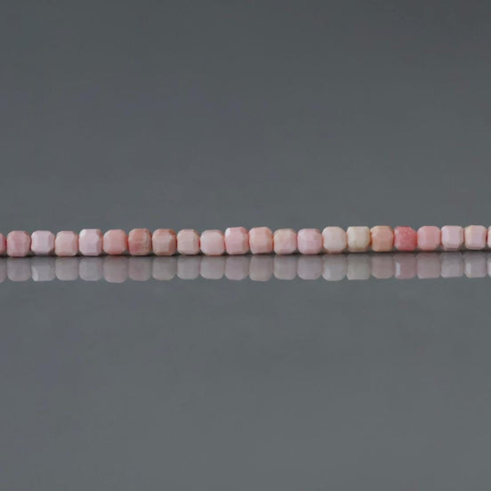 2mm Pink Jasper Cube Beads Genuine Small Pink Jasper Beads 15" Gemstone Beads for Jewelry Making Beading Gift for Crafter Seed Beads