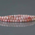 2mm Pink Jasper Beads – Tiny Smooth Cube Natural Gemstone 15" Strand