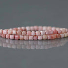 2mm Pink Jasper Beads – Tiny Smooth Cube Natural Gemstone 15" Strand