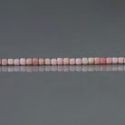 2mm Pink Jasper Beads – Tiny Smooth Cube Natural Gemstone 15" Strand