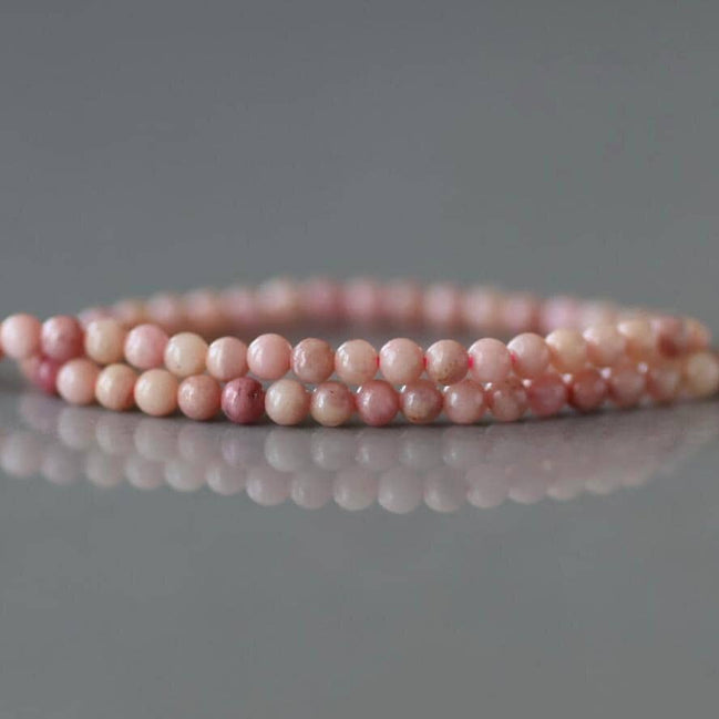 2mm Pink Petrified Wood Jasper Beads Genuine Small Pink Jasper Beads 15.5" Gemstone Beads for Jewelry Making