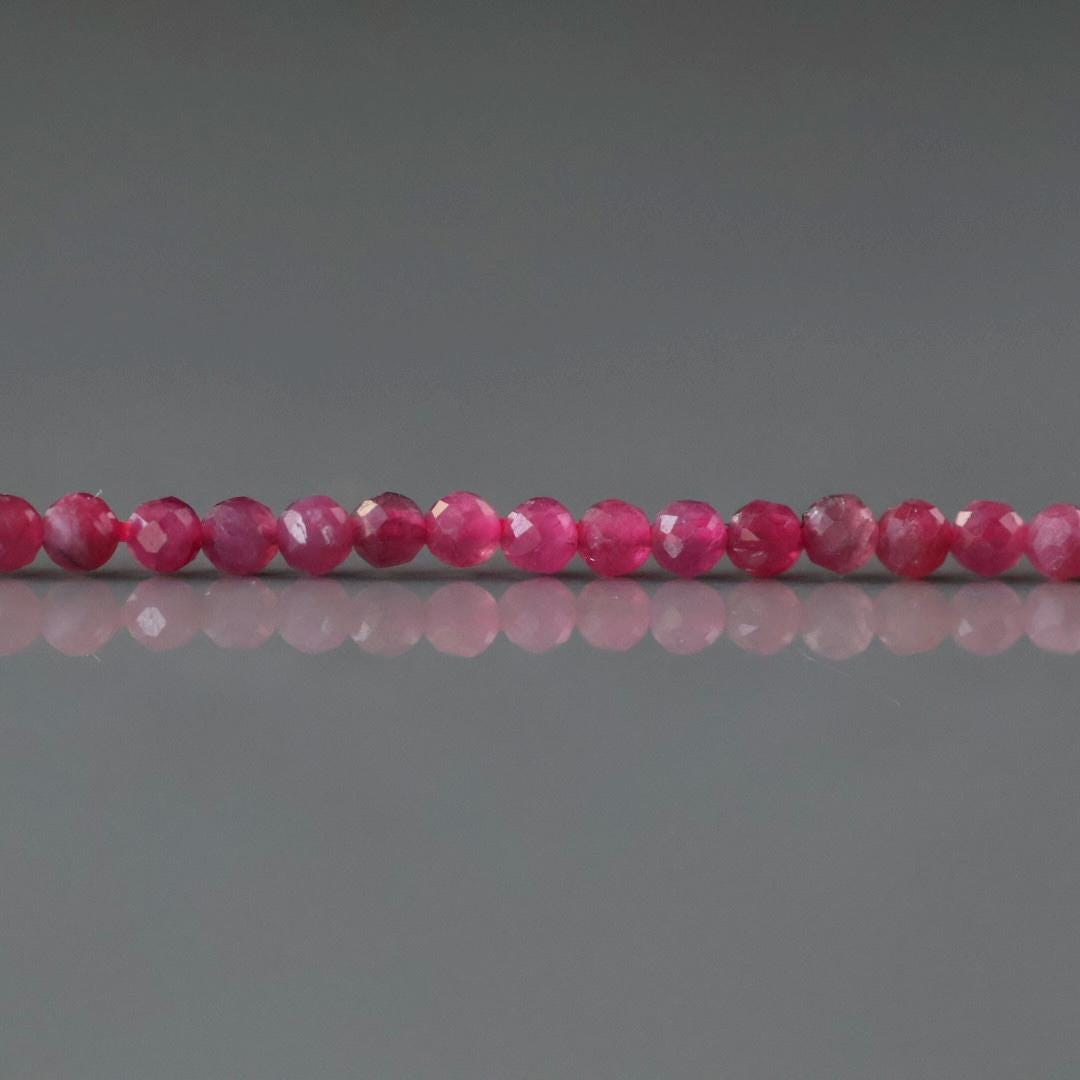 2mm Pink Rubellite Beads Tourmaline Faceted Beads 15" Strand Sparkly Gemstone Spacer Beads Jewelry Making Beading Gift October Birthstone