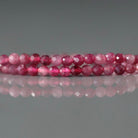 2mm Pink Rubellite Beads - Tiny Faceted Round Natural Gemstone 15" Strand