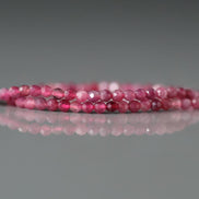 2mm Pink Rubellite Beads - Tiny Faceted Round Natural Gemstone 15