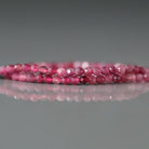 2mm Pink Rubellite Beads - Tiny Faceted Round Natural Gemstone 15" Strand