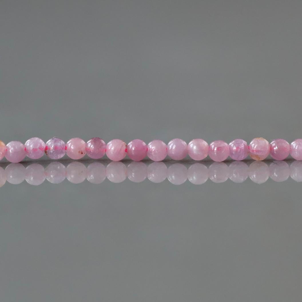 2mm Pink Ruby Beads ‚Äì Tiny Smooth Round Natural Gemstone 15" Strand