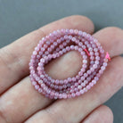 2mm Pink Ruby Beads ‚Äì Tiny Smooth Round Natural Gemstone 15" Strand