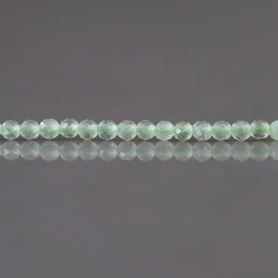 2mm Prehnite Beads ‚Äì Tiny Faceted Round Natural Gemstone 15" Strand